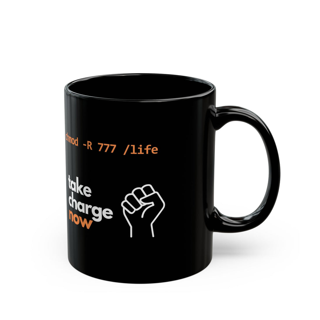 Take charge now | Black Ceramic Mug