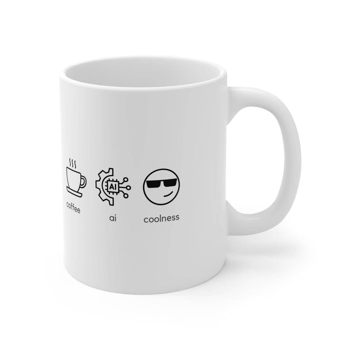 Coffee, AI, Coolness | White Ceramic Mug