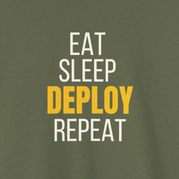 Eat sleep deploy repeat T-shirt | Unisex