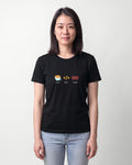 Brew Build Repeat in Black on Bella+Canvas 3001, worn by Sophie. AI-generated model.