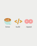 Brew Build Repeat print artwork.