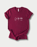 Coffee Ai Coolness in Maroon on Bella+Canvas 3001, laid flat.