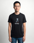 IaC Ninja in Black on Bella+Canvas 3001, worn by Kenji. AI-generated model.
