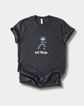 IaC Ninja in Dark Grey Heather on Bella+Canvas 3001, laid flat.