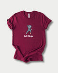 IaC Ninja in Maroon on Bella+Canvas 3001, laid flat.