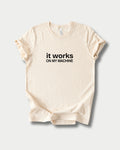 It works on my machine in Natural on Bella+Canvas 3001, laid flat.