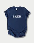 It works on my machine in Navy on Bella+Canvas 3001, laid flat.